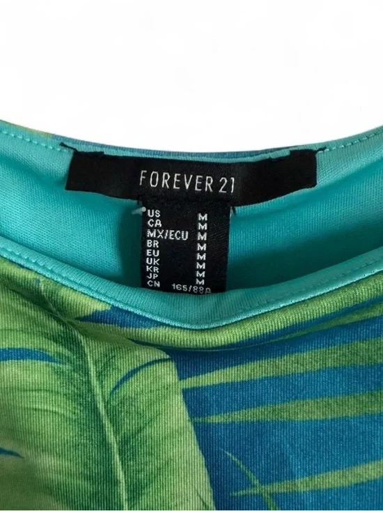 Forever 21 Blue and Green Tropical Leaf Cami - Picture 4 of 5